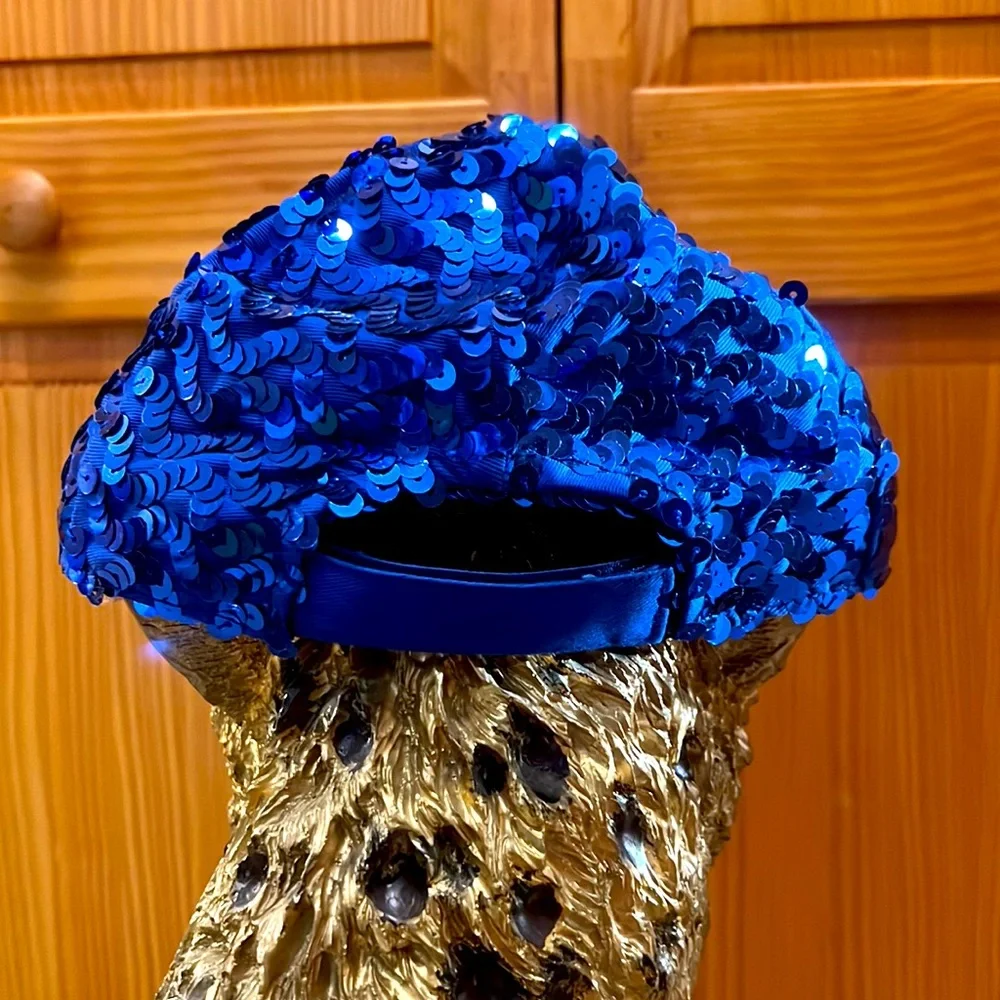 Blue Sequin Cap. 100% Cotton NWOT
